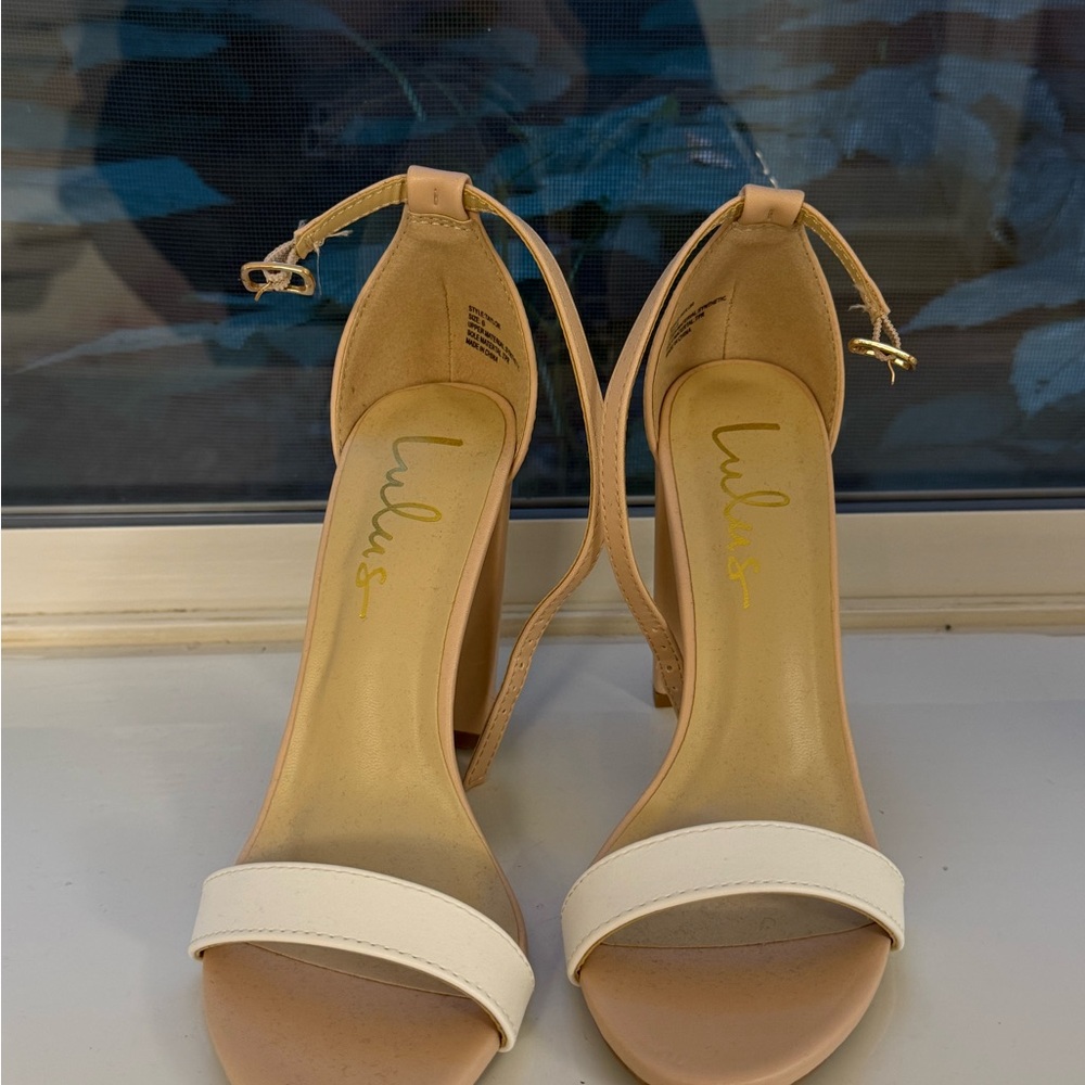Lulu's Cream and Tan Heels